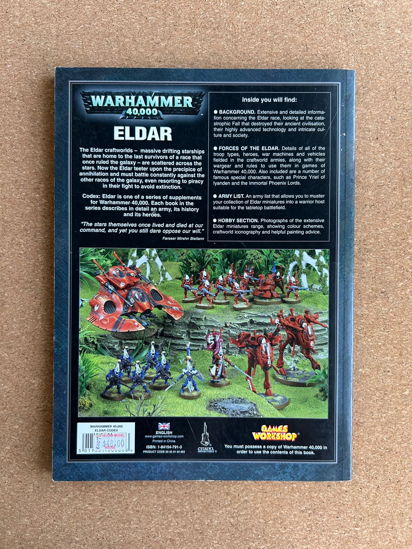 Warhammer 40K 4th Edition - Eldar Codex - Games Workshop Paperback (2010)