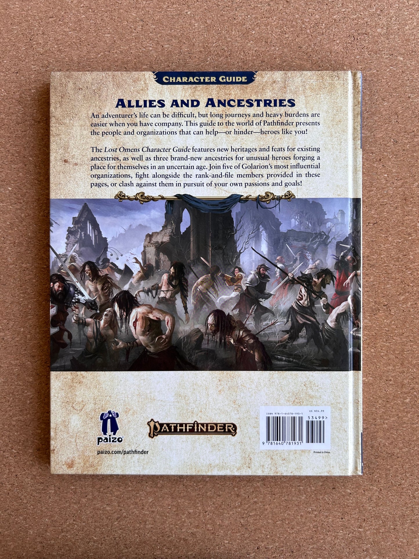 Pathfinder Second Edition - Lost Omens Character Guide - Paizo Hardcover (2019)