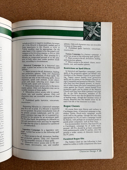 Advanced Dungeons & Dragons Historical Reference - Charlemagne’s Paladins Campaign Sourcebook - HR2 TSR9323 - Paperback (1992) with Map