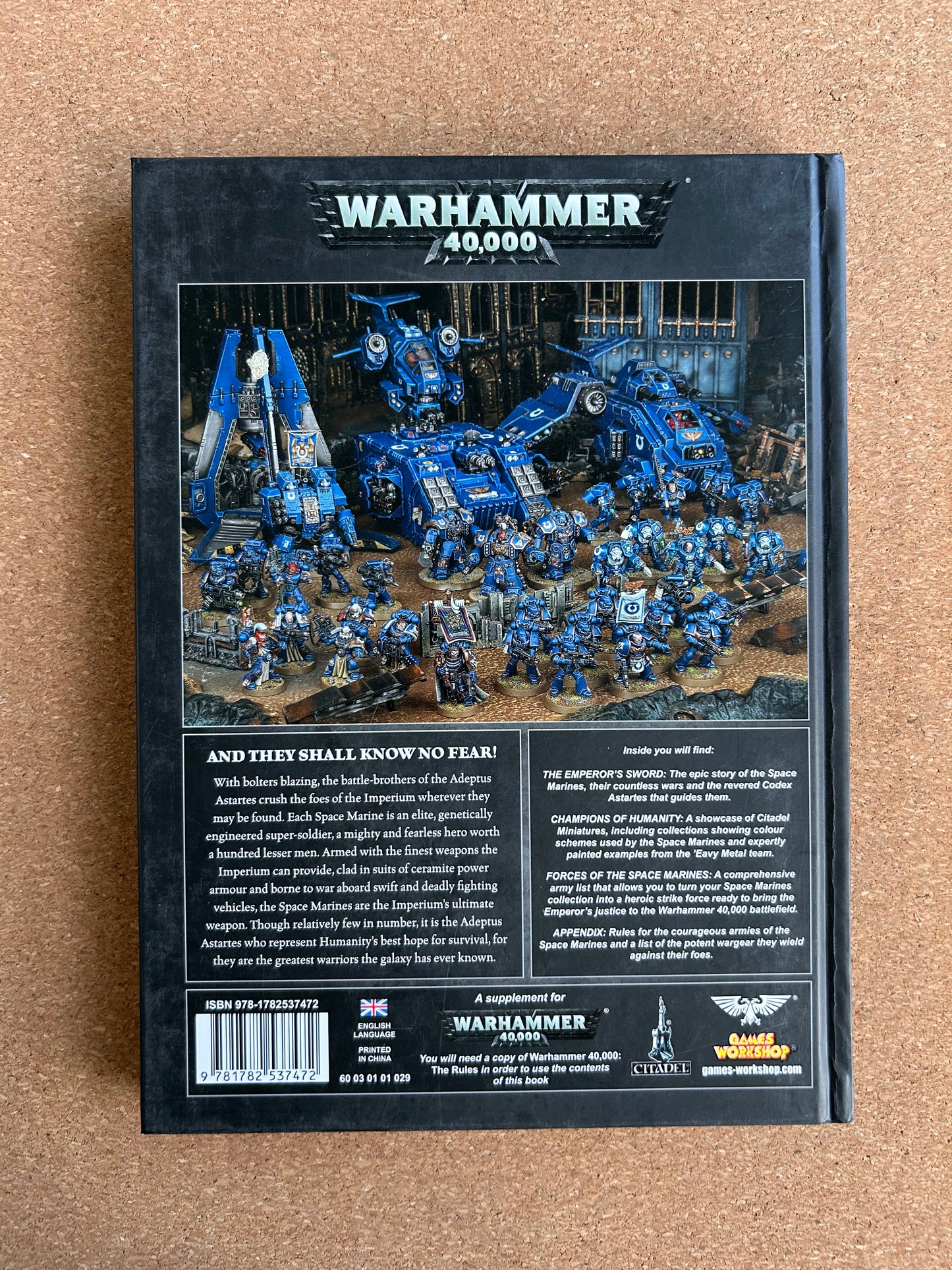 Warhammer 40K 7th Edition - Space Marines Codex - Games Workshop Hardcover (2015)