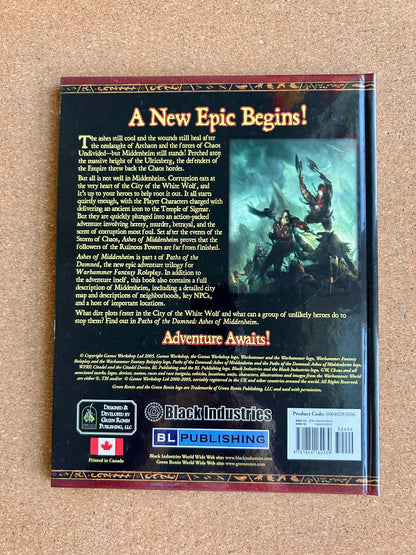 Warhammer Fantasy Roleplay 2nd Ed - Paths of the Damned Ashes of Middenheim  - Black Library Hardcover (2004)