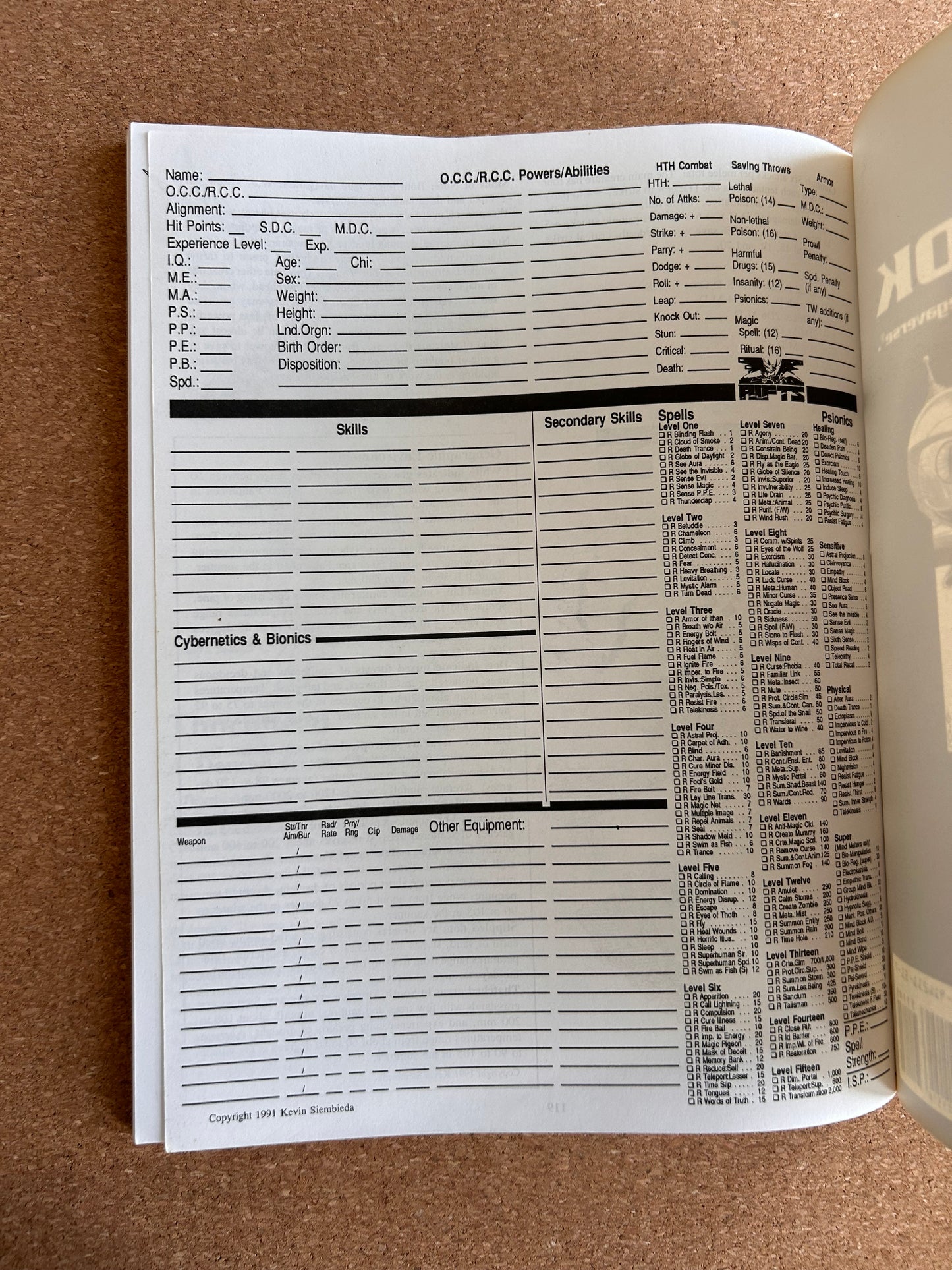 Rifts Sourcebook - Palladium Books Paperback (1995)