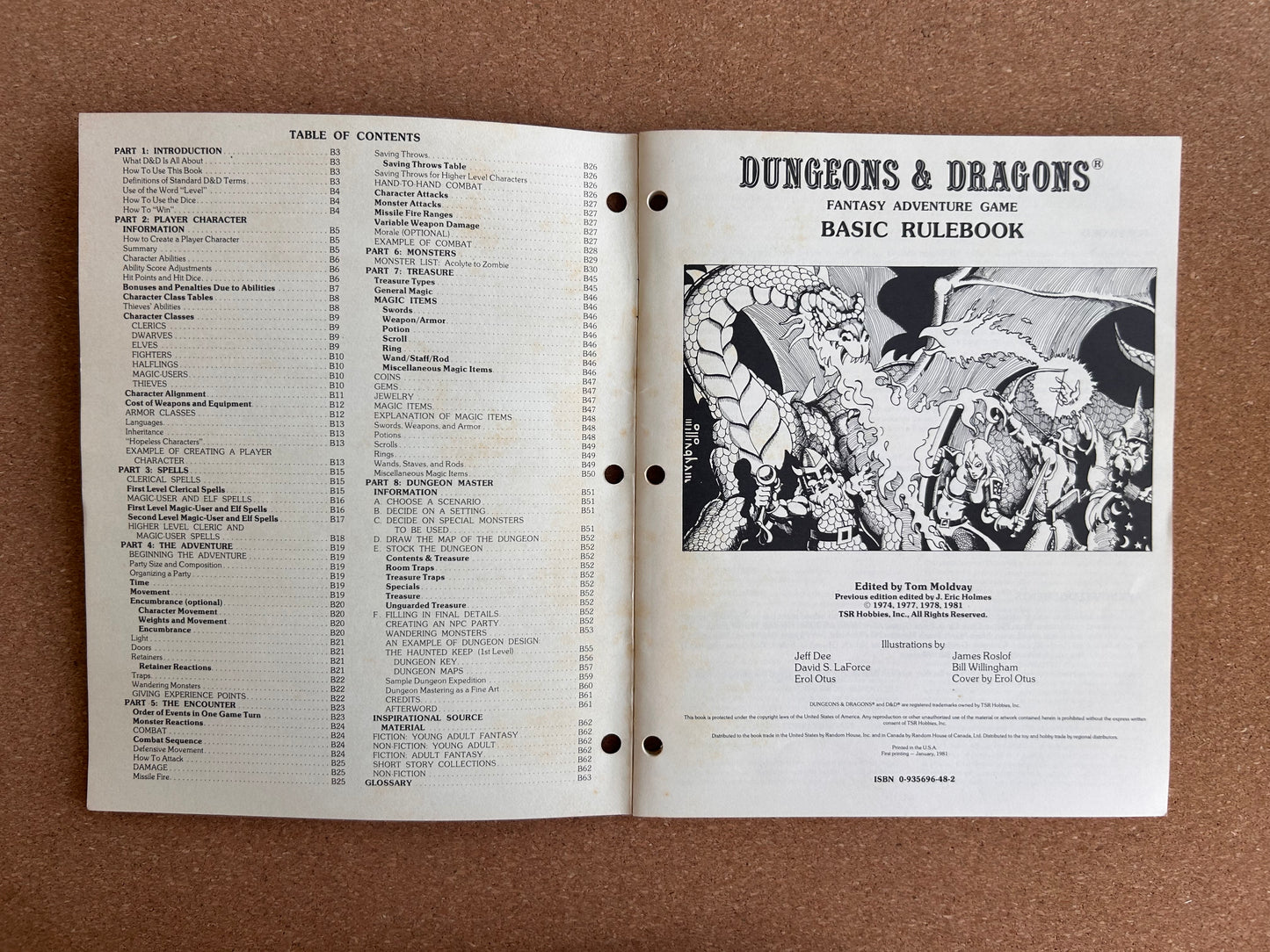 Dungeons & Dragons Basic Rules - Fantasy Adventure Game Basic Rulebook - TSR2014 - Paperback (1981)