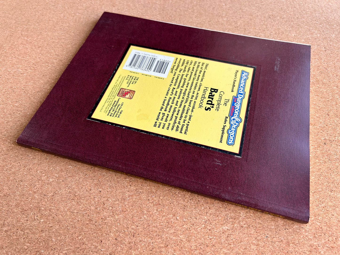 Advanced Dungeons & Dragons - The Complete Bard’s Handbook - PHBR7 TSR2127 - Paperback (1992)