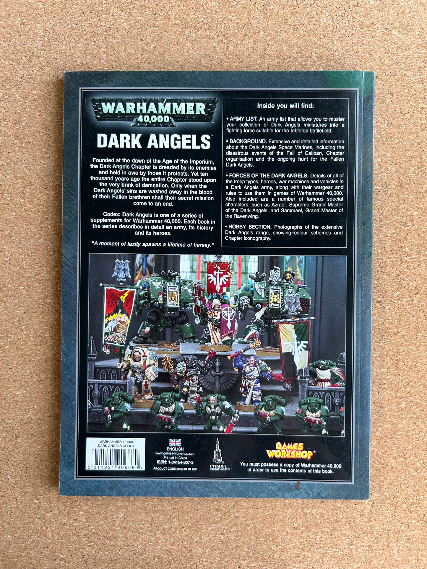 Warhammer 40K 4th Edition - Dark Angels Codex - Games Workshop Paperback (2006)