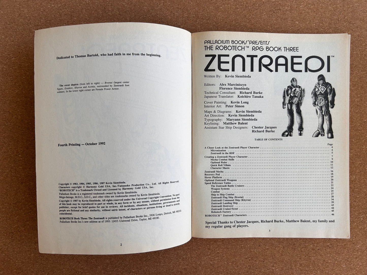 Robotech RPG Book Three Zentraedi - Palladium Books Paperback (1992)