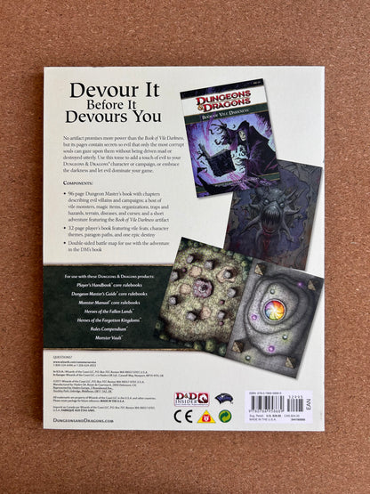 Dungeons & Dragons 4th Edition - The Book of Vile Darkness - WOTC Paperback (2011)
