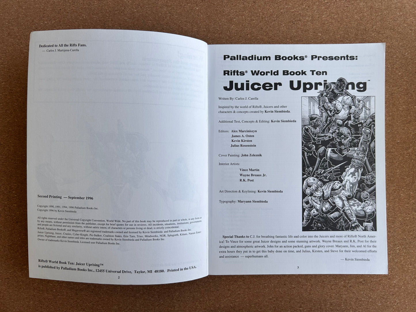 Rifts World Book Ten: Juicer Uprising - Palladium Books Paperback (1996)