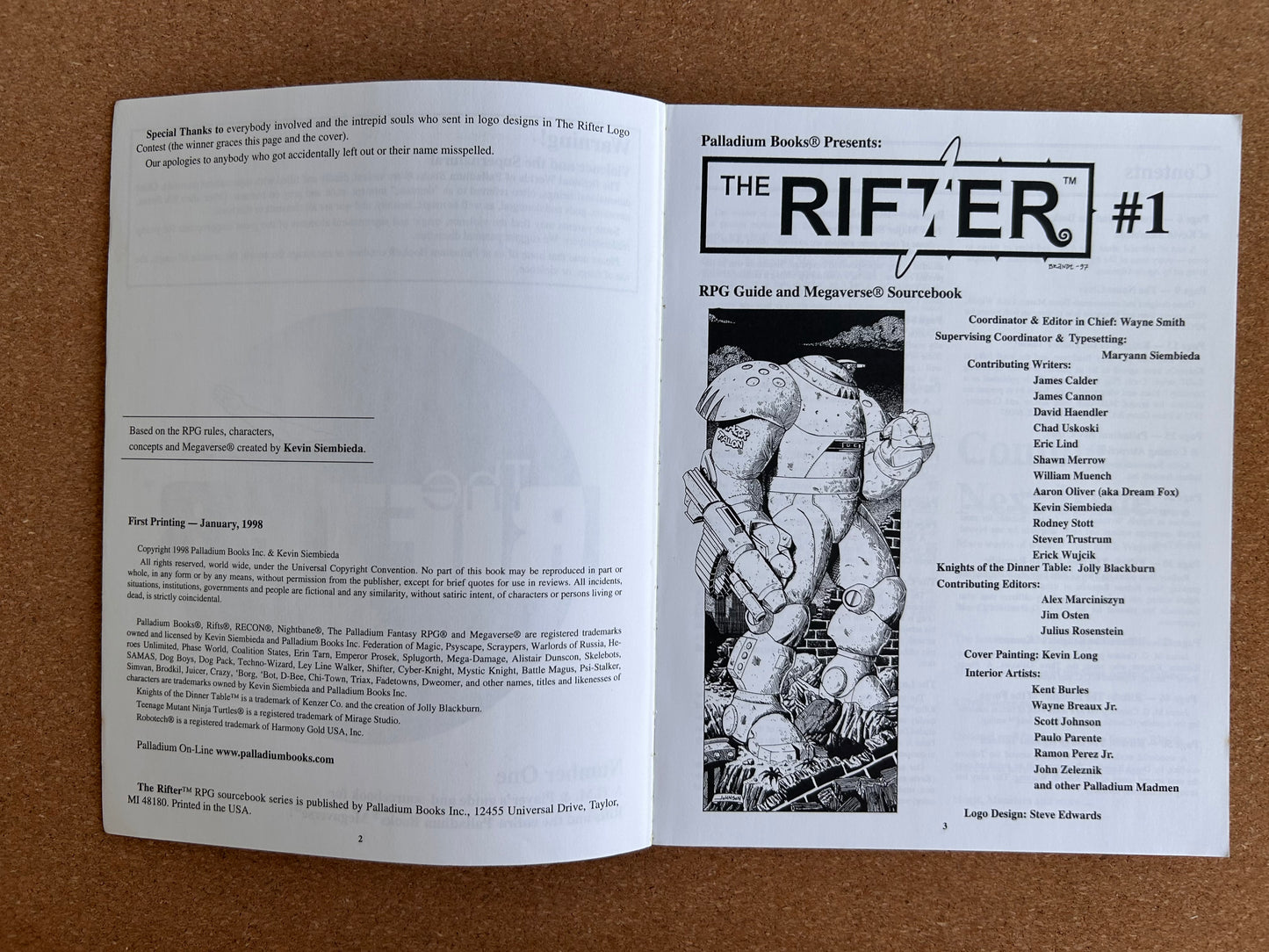 Rifter #1 Guide to the Megaverse - Palladium Books Paperback (1998)