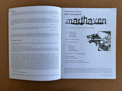 Rifts World Book 29: Madhaven - Palladium Books Paperback 1st Print (2006)